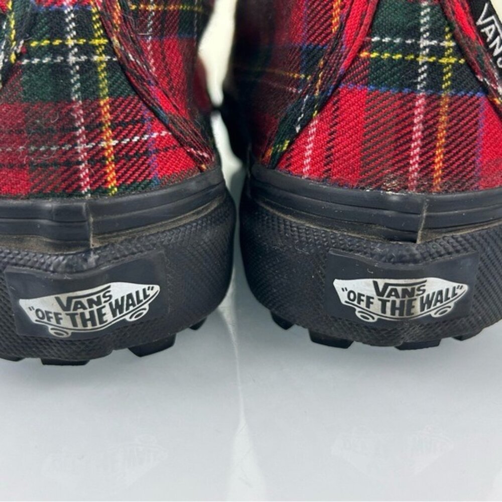 VANS Red Tartan Plaid MaryJane Sneakers Size 6.5 Women’s 5 Men’s - Picture 9 of 16